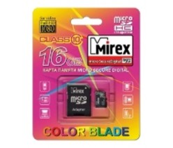 MIREX 16GB MICRO SDHC CLASS 10 + SD АДАПТЕР