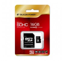 SILICON POWER 16GB MICRO SDHC CLASS 10 + SD АДАПТЕР