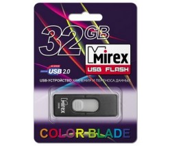 ФЛЭШ-КАРТА MIREX  32GB HARBOR BLACK С ВЫДВИЖНЫМ ПОРТОМ USB