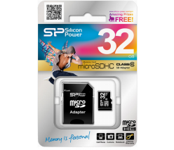 SILICON POWER  32GB MICRO SDHC CLASS 10 + SD АДАПТЕР