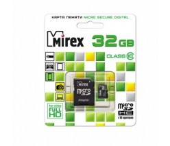 MIREX  32GB MICRO SDHC CLASS 10 + SD АДАПТЕР