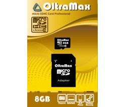 OLTRAMAX 8GB MICRO SDHC CLASS 10 + SD АДАПТЕР