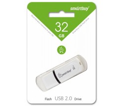 ФЛЭШ-КАРТА SMART BUY  32GB PAEAN БЕЛАЯ С КОЛПАЧКОМ USB 2.0