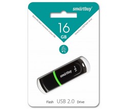 ФЛЭШ-КАРТА SMART BUY 16GB PAEAN ЧЕРНАЯ С КОЛПАЧКОМ USB 2.0