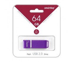 ФЛЭШ-КАРТА SMART BUY  64GB QUARTZ ФИОЛЕТ С КОЛПАЧКОМ USB 2.0