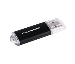 ФЛЭШ-КАРТА SILICON POWER 16GB U-02 ЧЕРНЫЙ БРЕЛОК USB 2.0