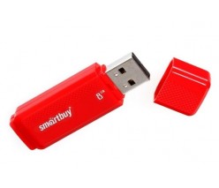 ФЛЭШ-КАРТА SMART BUY 8GB DOCK КРАСНАЯ С КОЛПАЧКОМ USB 2.0