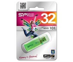 ФЛЭШ-КАРТА SILICON POWER  32GB 101 GREEN HELIOS USB 2.0