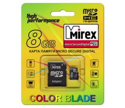 MIREX 8GB MICRO SDHC CLASS 4 + SD АДАПТЕР