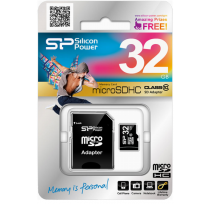 SILICON POWER  32GB MICRO SDHC CLASS 10 + SD АДАПТЕР