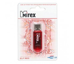 ФЛЭШ-КАРТА MIREX  32GB ELF RED ПОЛУПРОЗРАЧНЫЙ ПЛАСТИК USB