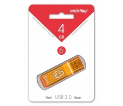 ФЛЭШ-КАРТА SMART BUY 4GB GLOSSY ОРАНЖЕВАЯ ГЛЯНЦЕВАЯ USB 2.0
