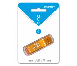 ФЛЭШ-КАРТА SMART BUY 8GB GLOSSY ОРАНЖЕВАЯ ГЛЯНЦЕВАЯ USB 2.0