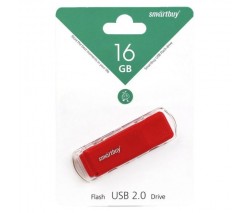ФЛЭШ-КАРТА SMART BUY 16GB DOCK КРАСНАЯ С КОЛПАЧКОМ USB 2.0
