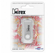 ФЛЭШ-КАРТА MIREX  32GB SWIVEL RUBBER WHITE USB 2.0